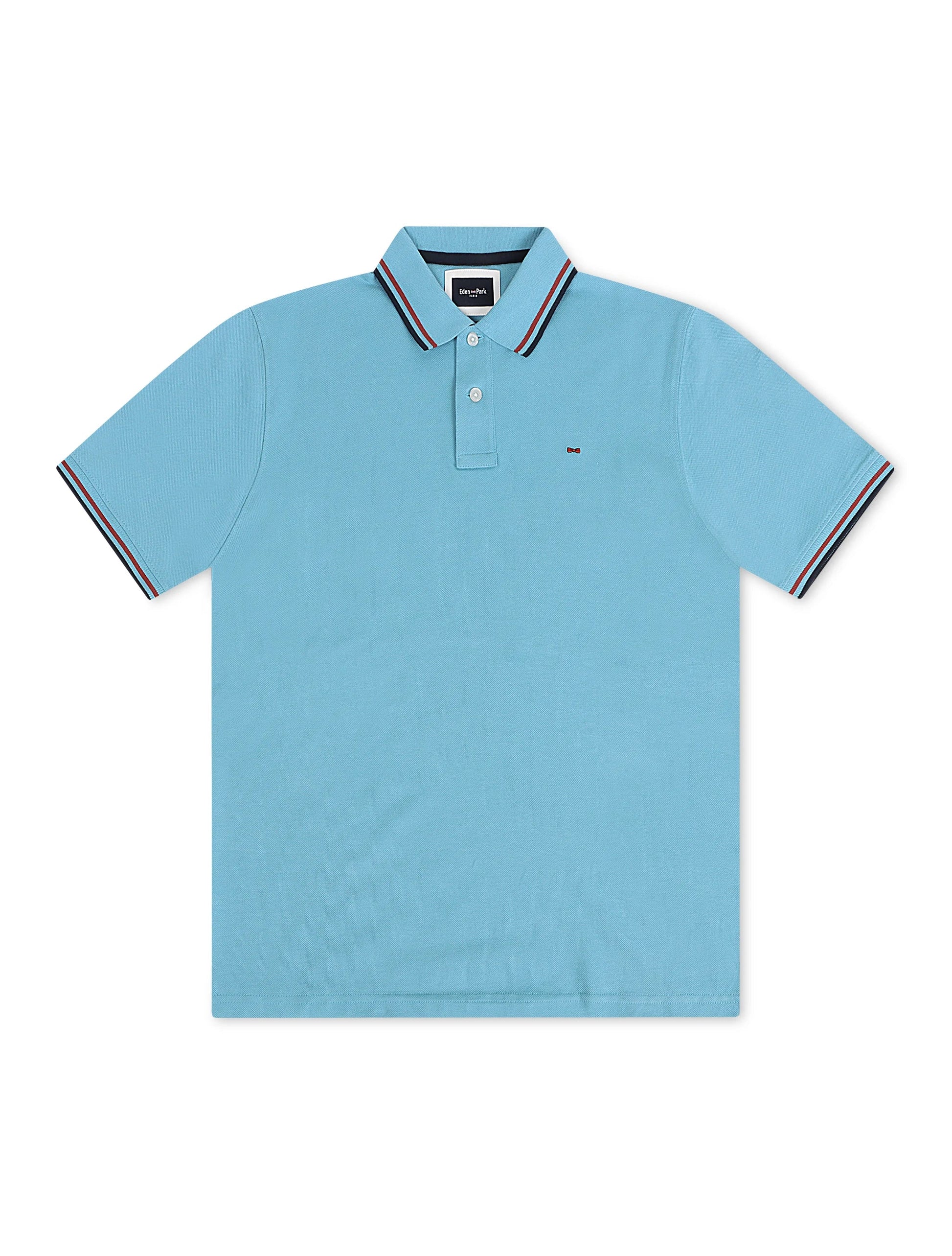 Eden Park Decalage Polo - Blue Denim Exchange