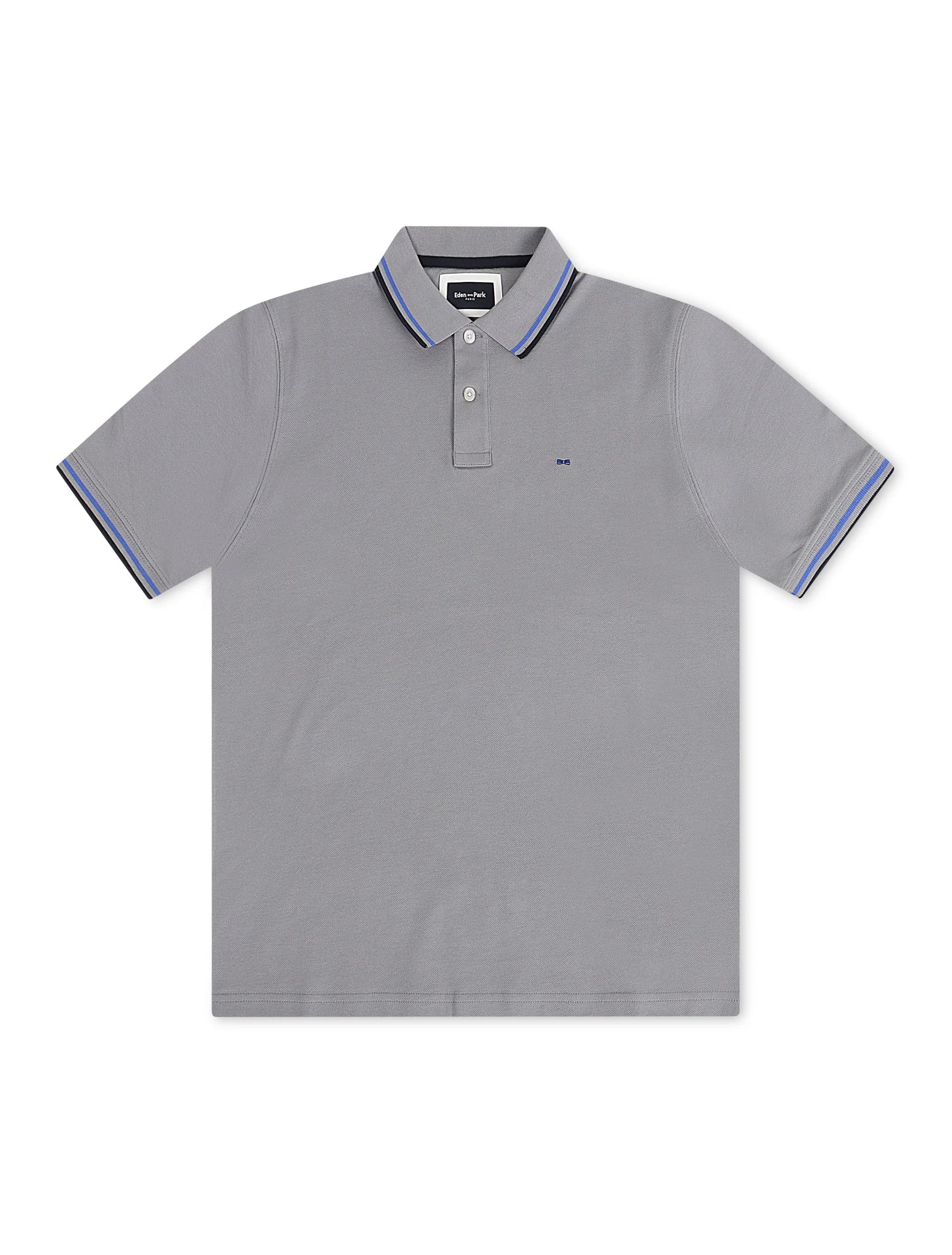 Eden Park Decalage Polo - Grey Denim Exchange