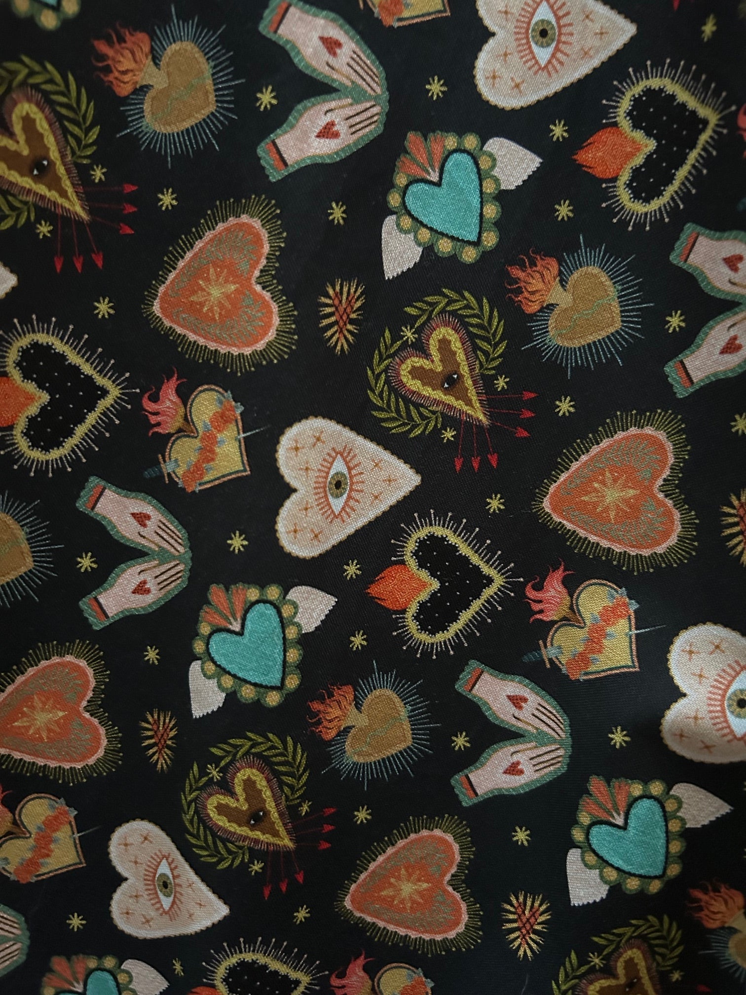 Flaming Hearts Midi Dress Retrolicious