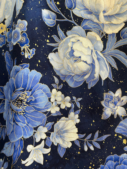 Metallic Floral Vintage Dress - Large Only Retrolicious