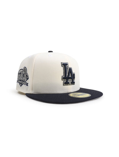 New Era 5950 World Series Champions Dodgers Hat - Chrome/Navy Denim Exchange