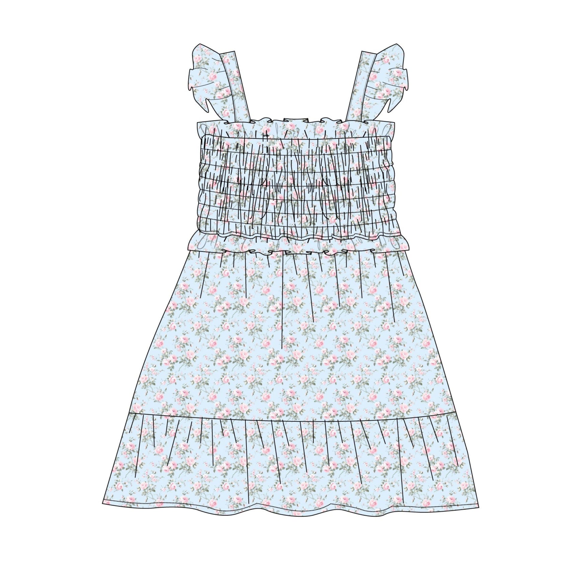 Eloise - Smocked Dress Blush Lotus