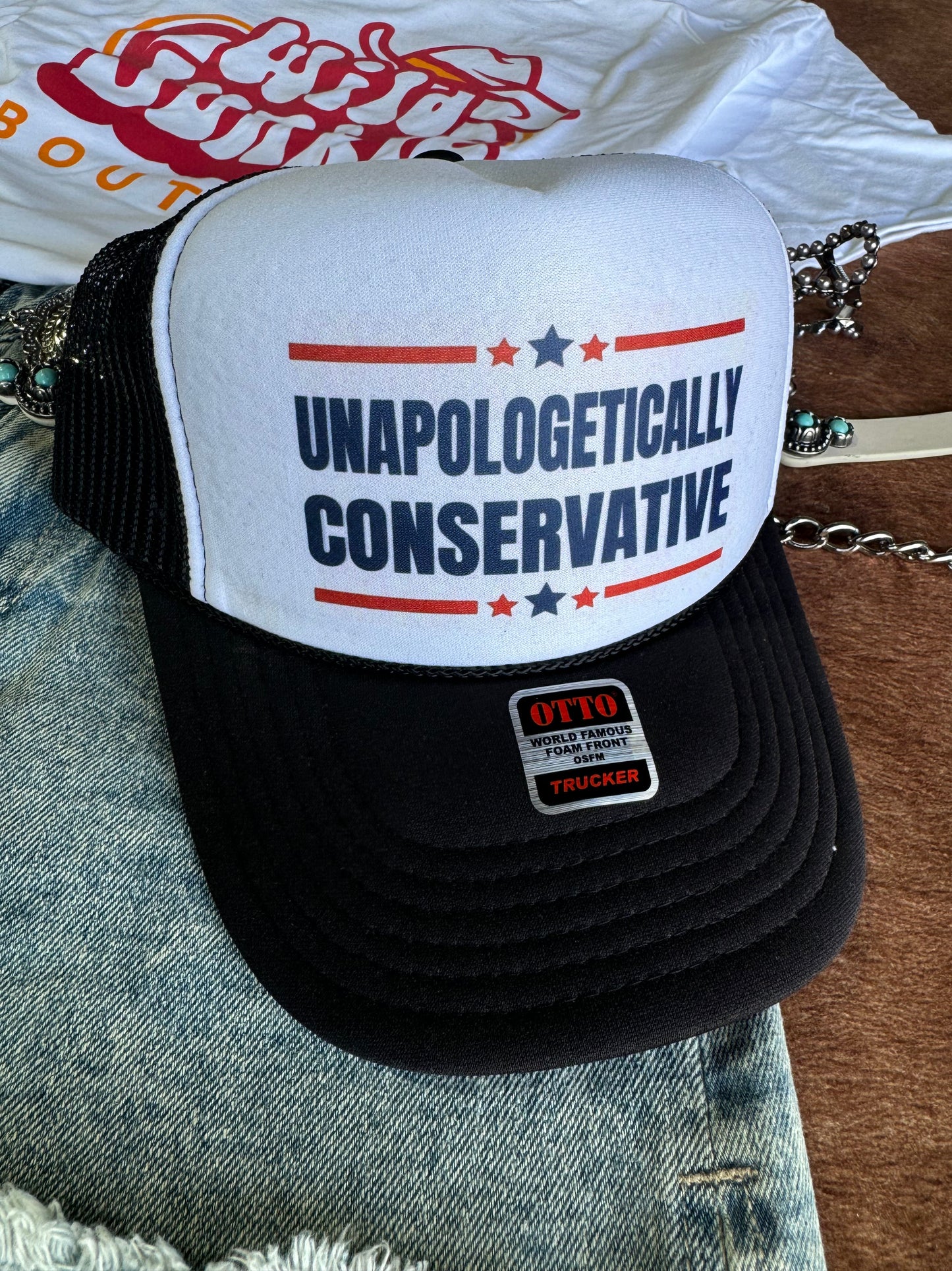 Unapologetically Conservative Trucker Hat Wild Junkie