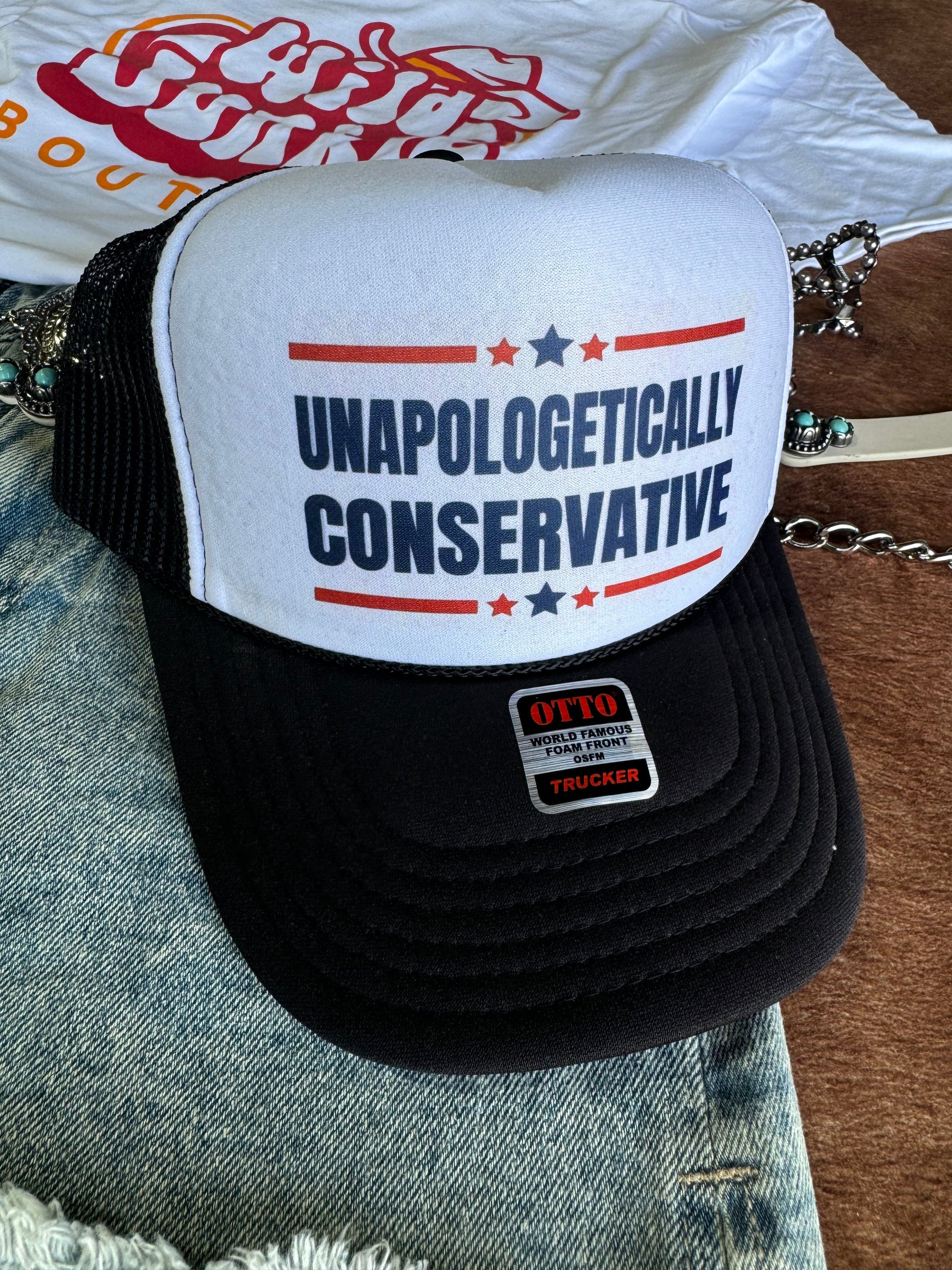 Unapologetically Conservative Trucker Hat Wild Junkie