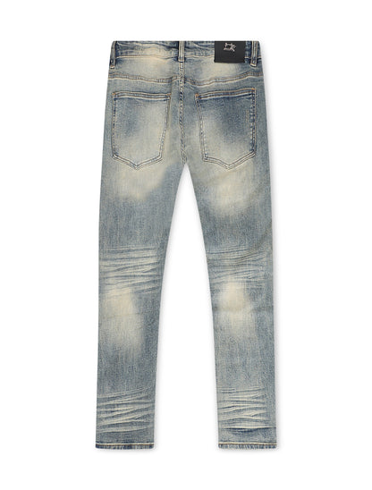Damati  Slim Fit Stretch Jeans - Blue Vintage Wash Denim Exchange
