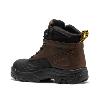 ROCKROOSTER Marfa Brown 6 Inch Waterproof Composite Toe Leather Work Boots CP210 Rock Rooster Footwear Inc