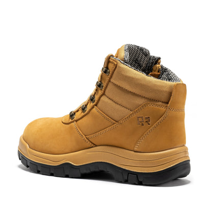 ROCKROOSTER Avalon Black 6 Inch Zip-sided Composite toe Leather Work Boots CP213BK Rock Rooster Footwear Inc