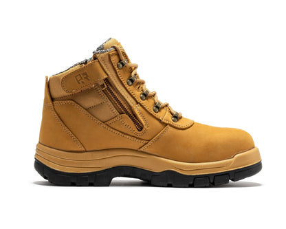 ROCKROOSTER Avalon Black 6 Inch Zip-sided Composite toe Leather Work Boots CP213BK Rock Rooster Footwear Inc