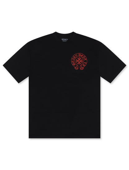 Money Dept. Vintage Old English Tee - Black/Red Denim Exchange