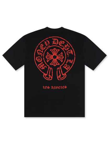 Money Dept. Vintage Old English Tee - Black/Red Denim Exchange