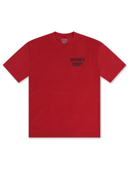Money Dept. Los Angeles Heavyweight Tee - Burgundy/Black Denim Exchange