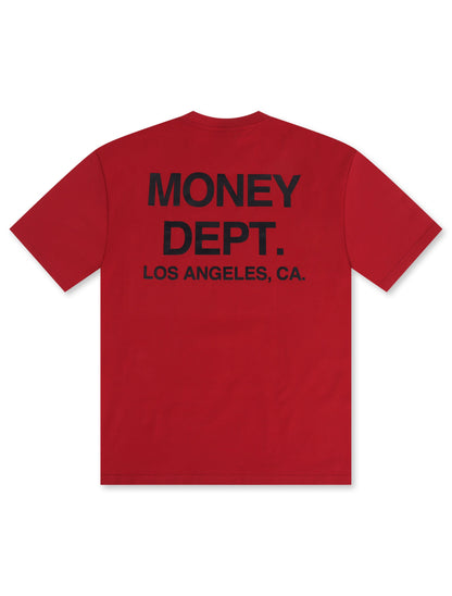 Money Dept. Los Angeles Heavyweight Tee - Burgundy/Black Denim Exchange