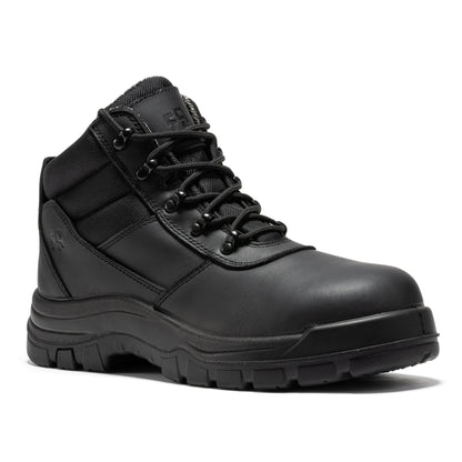 ROCKROOSTER Avalon Black 6 Inch Zip-sided Composite toe Leather Work Boots CP213BK Rock Rooster Footwear Inc