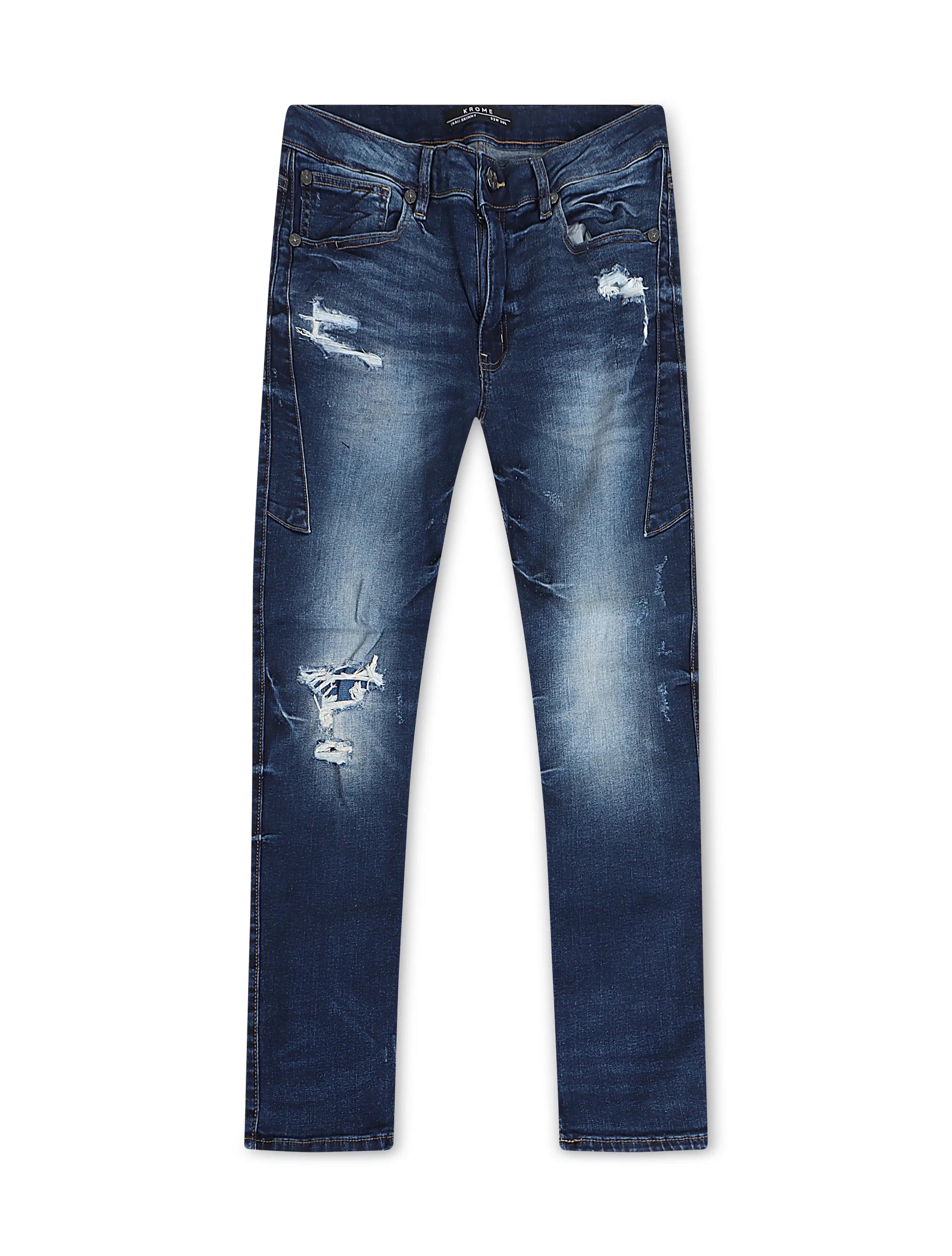 Krome Men's Slim Fit Denim Pants - Admiral Blue Denim Exchange