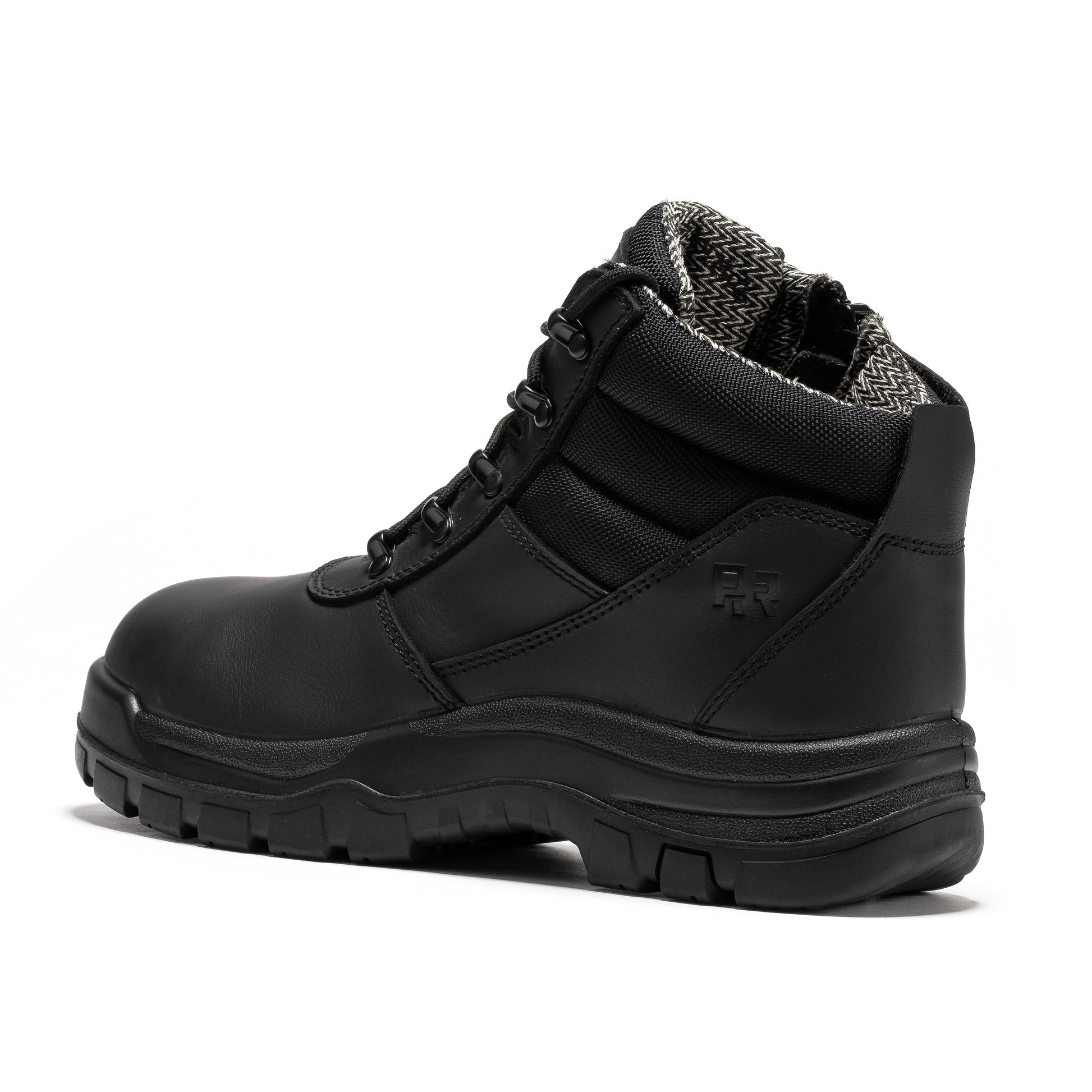 ROCKROOSTER Avalon Black 6 Inch Zip-sided Composite toe Leather Work Boots CP213BK Rock Rooster Footwear Inc