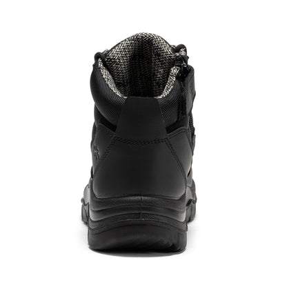 ROCKROOSTER Avalon Black 6 Inch Zip-sided Composite toe Leather Work Boots CP213BK Rock Rooster Footwear Inc