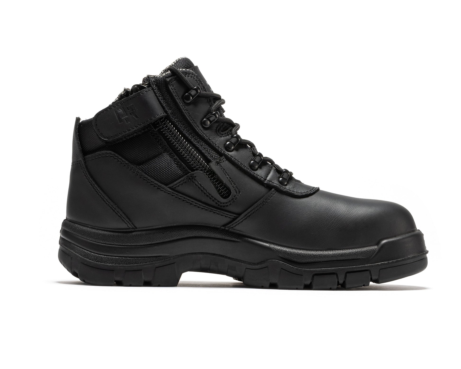 ROCKROOSTER Avalon Black 6 Inch Zip-sided Composite toe Leather Work Boots CP213BK Rock Rooster Footwear Inc