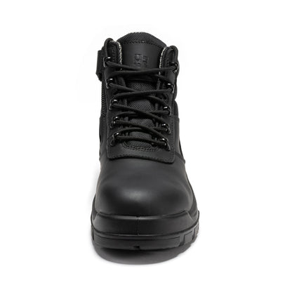 ROCKROOSTER Avalon Black 6 Inch Zip-sided Composite toe Leather Work Boots CP213BK Rock Rooster Footwear Inc