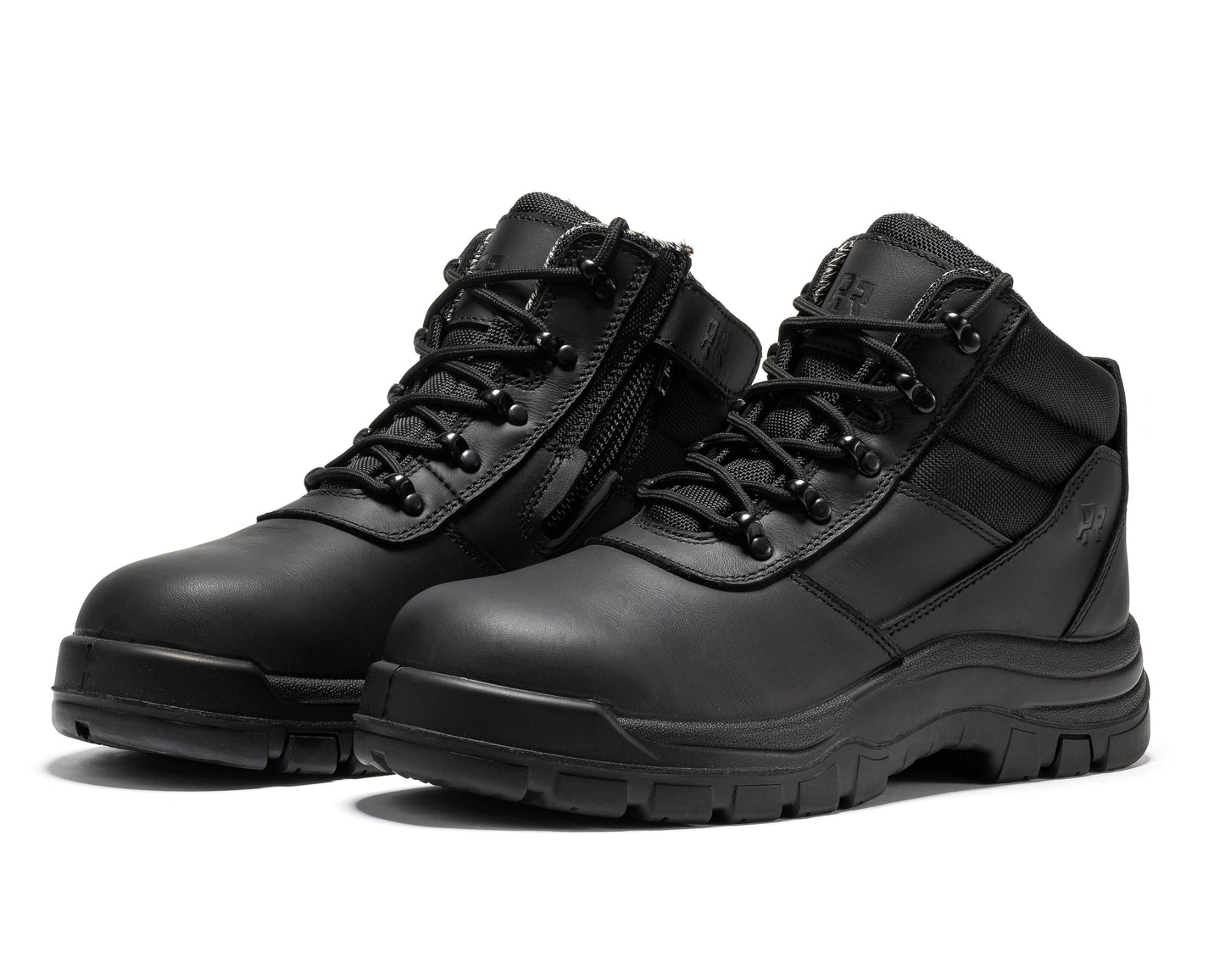 ROCKROOSTER Avalon Black 6 Inch Zip-sided Composite toe Leather Work Boots CP213BK Rock Rooster Footwear Inc