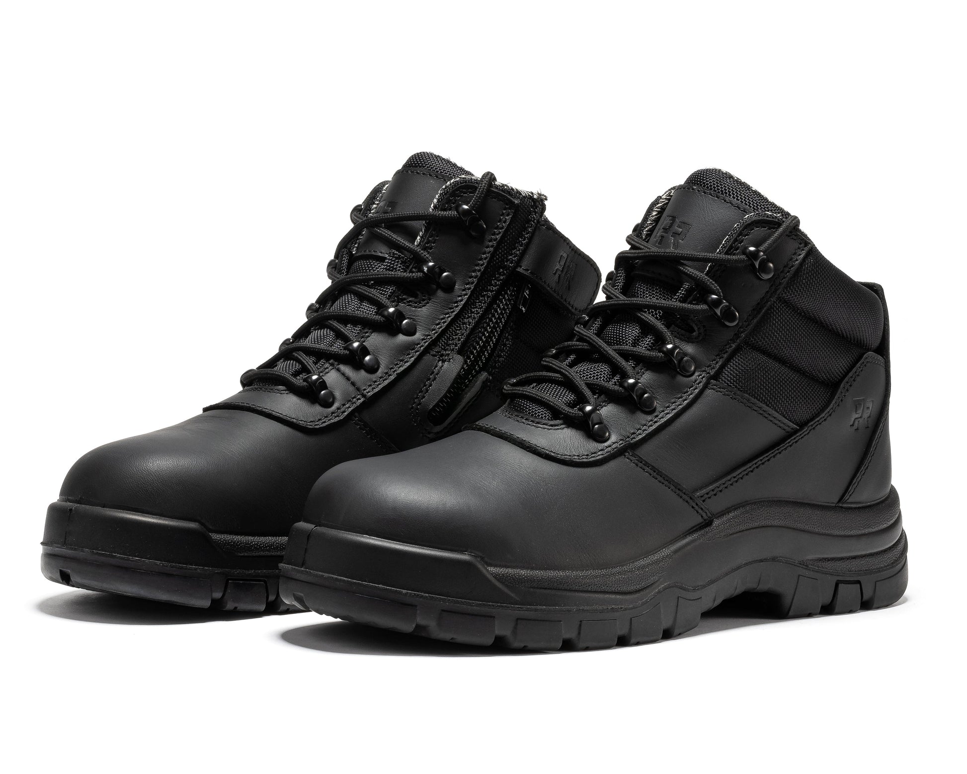 ROCKROOSTER Avalon Black 6 Inch Zip-sided Composite toe Leather Work Boots CP213BK Rock Rooster Footwear Inc