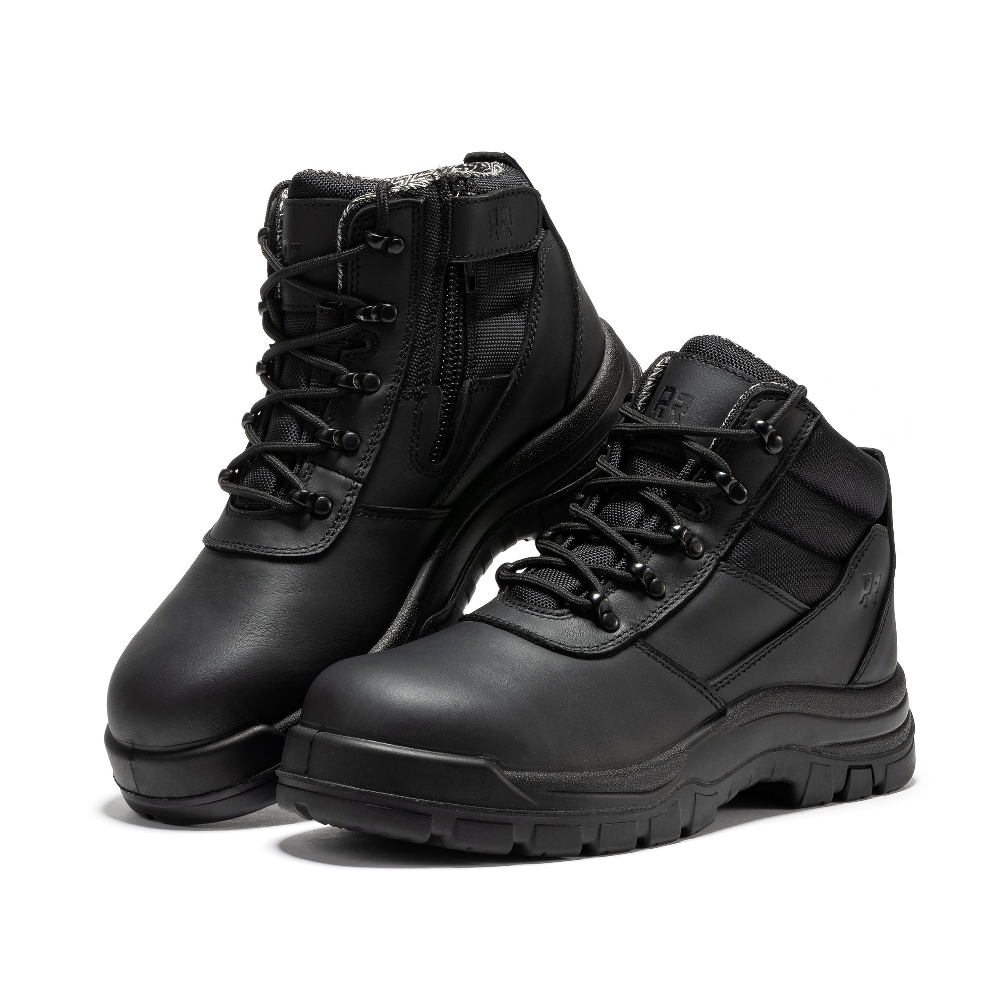 ROCKROOSTER Avalon Black 6 Inch Zip-sided Composite toe Leather Work Boots CP213BK Rock Rooster Footwear Inc