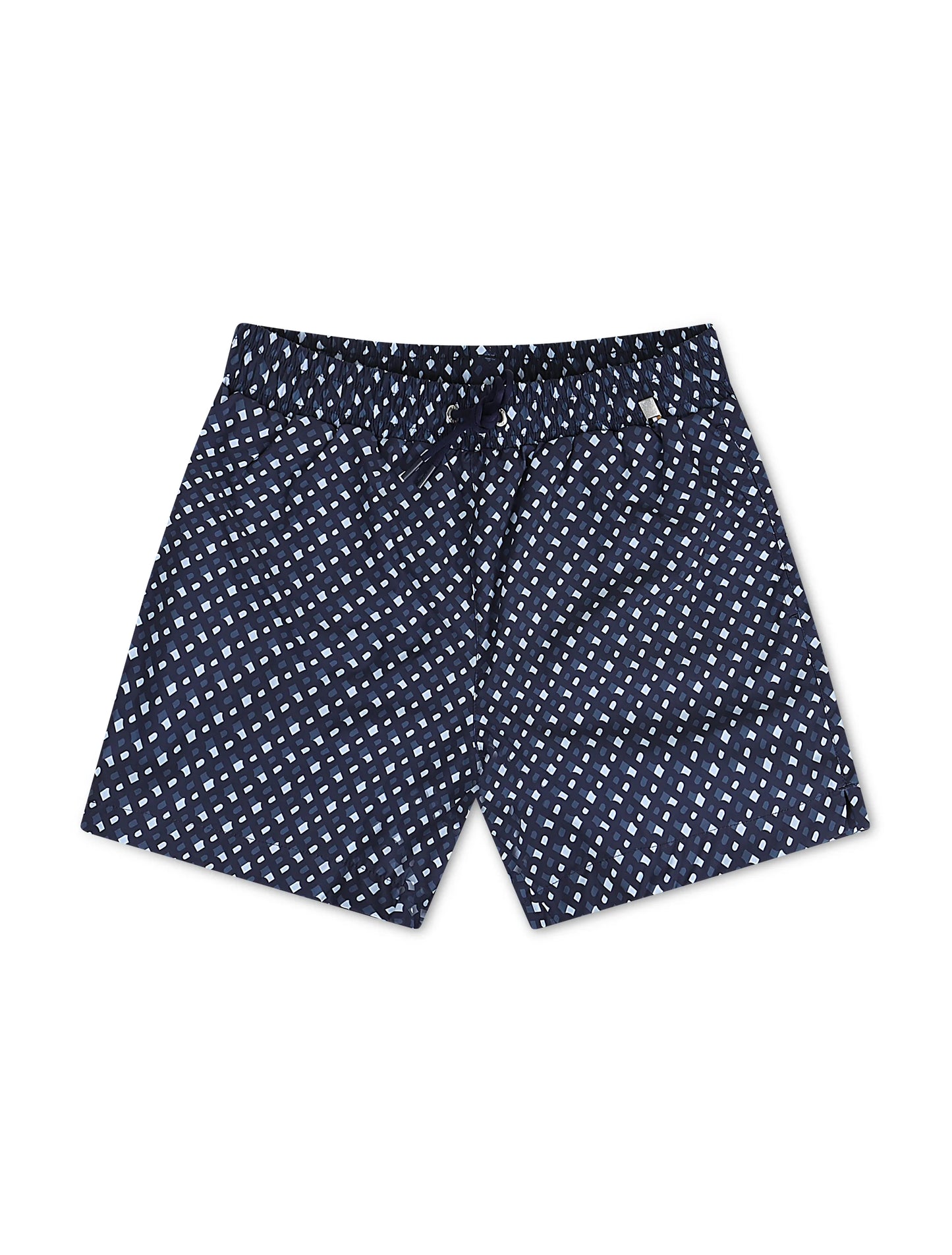 Boss Monogram Print Swim Shorts - Blue Denim Exchange