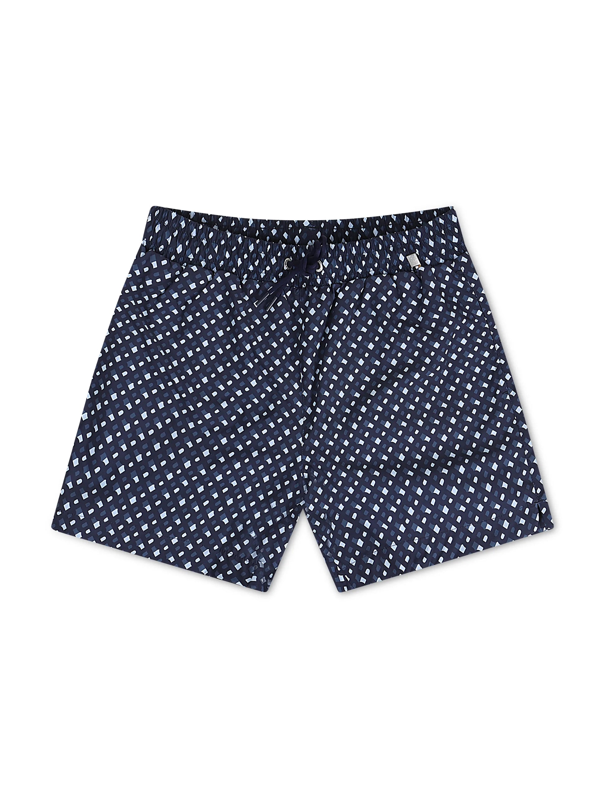 Boss Monogram Print Swim Shorts - Blue Denim Exchange