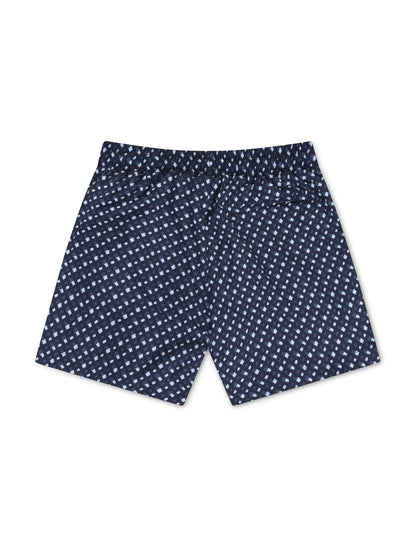 Boss Monogram Print Swim Shorts - Blue Denim Exchange