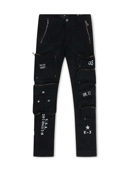 Jordan Craig Field Tech Slim Fit Cargo Pants - Black Denim Exchange