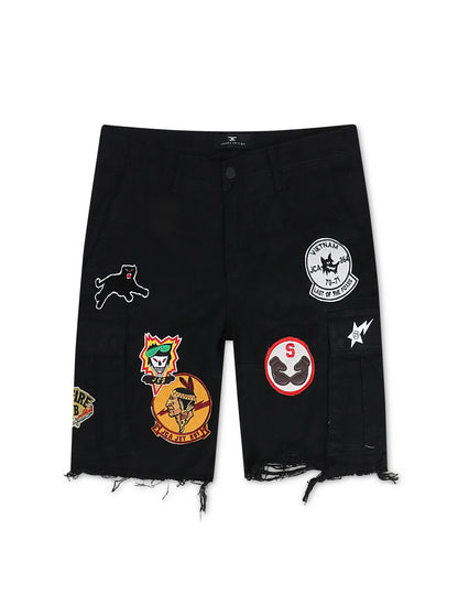 Jordan Craig War Angel Cargo Shorts - Black Denim Exchange