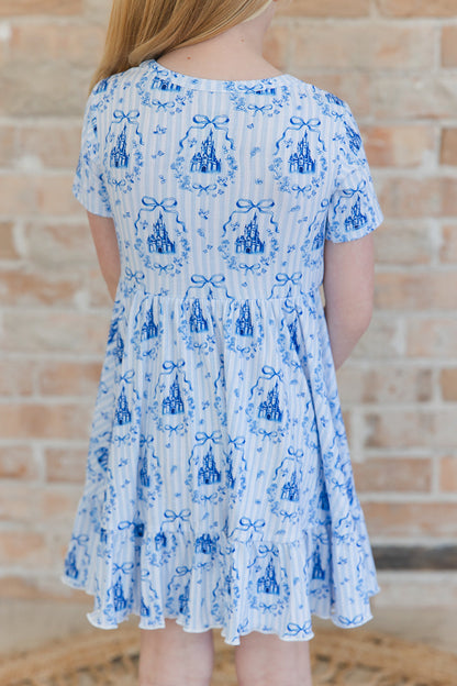 Ever After (ribbed) - Ruffle Dress Blush Lotus