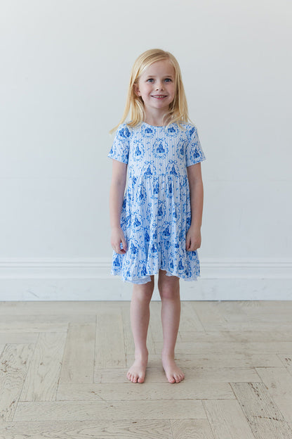 Ever After (ribbed) - Ruffle Dress Blush Lotus