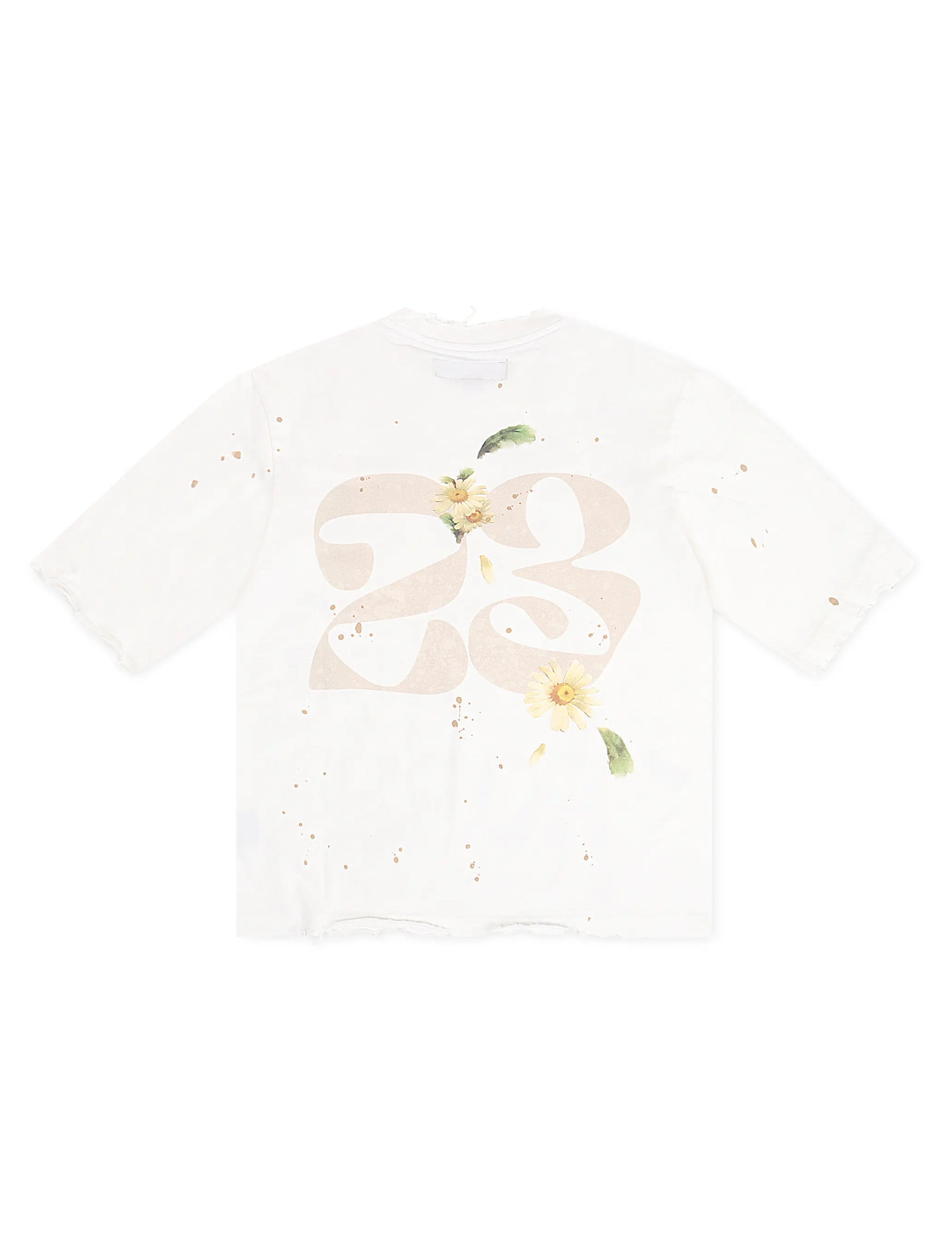 GFA Manassehy Peach Pit Knit Cropped Tee - White Denim Exchange