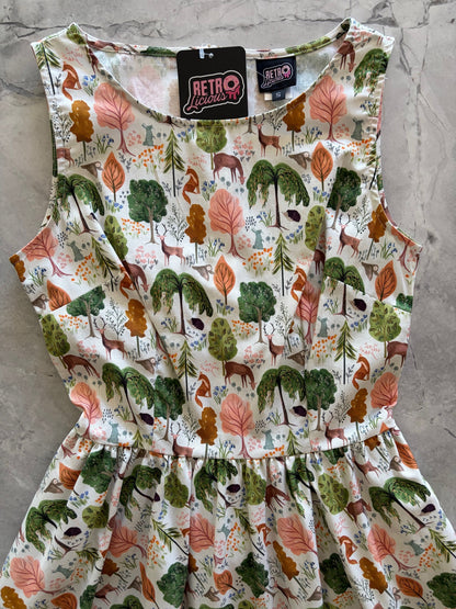 Woodland Vintage Dress in Cream Retrolicious