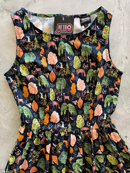 Woodland Midi Dress in Navy Retrolicious
