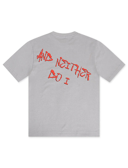 November Reine A Black Widow Heavyweight Tee With Stones - Grey Denim Exchange