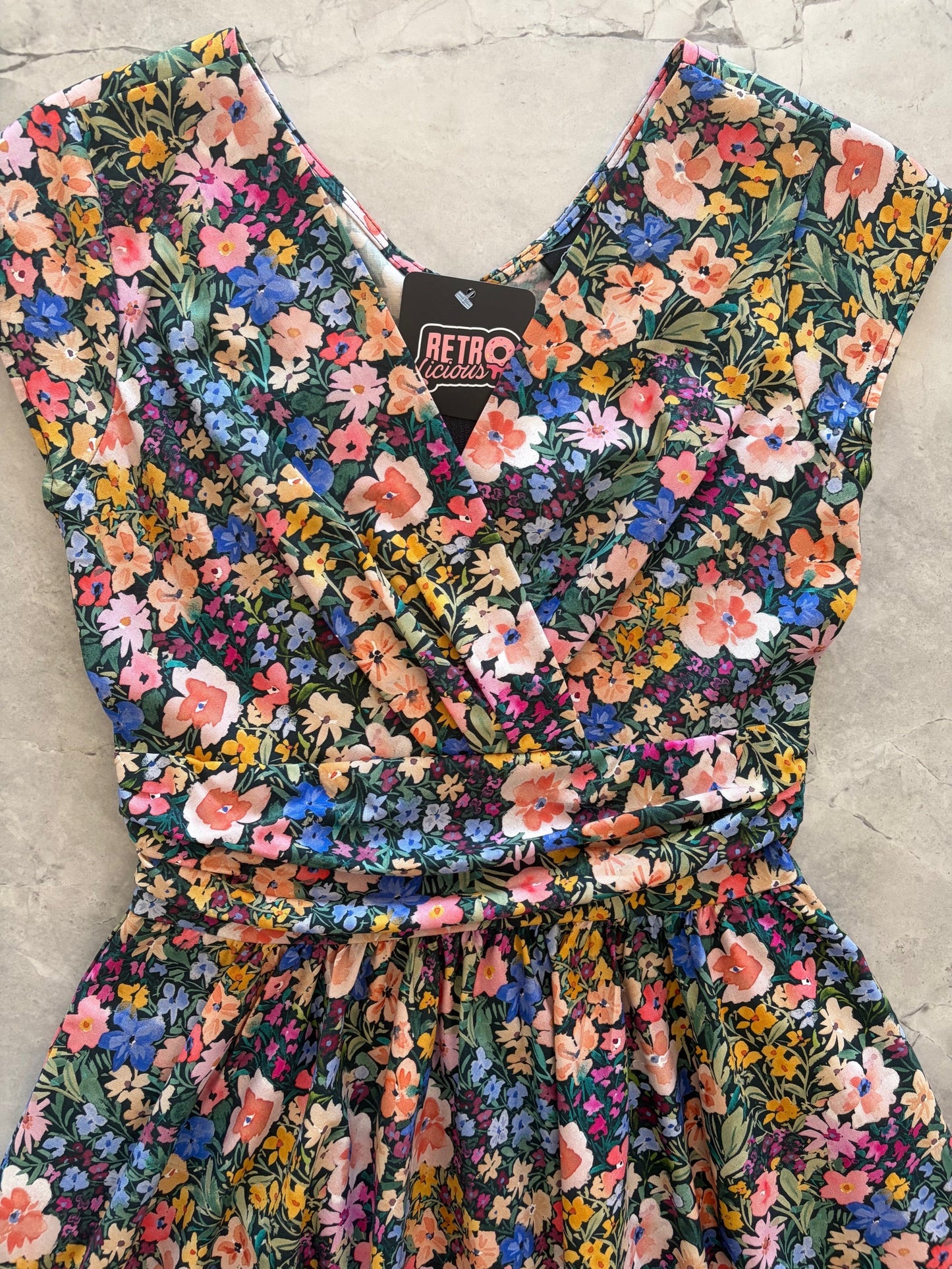 Painted Floral Greta Dress Retrolicious
