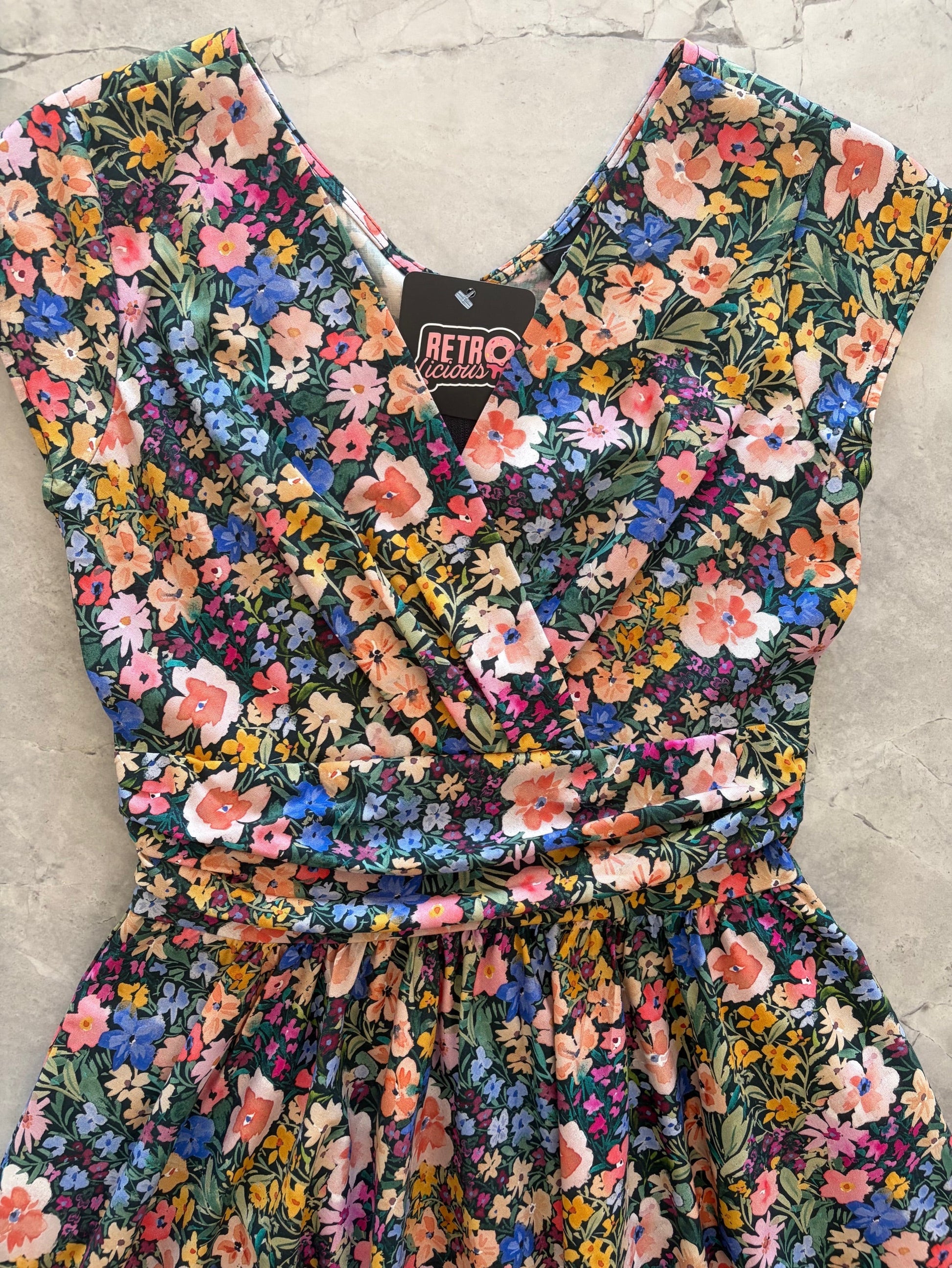 Painted Floral Greta Dress Retrolicious