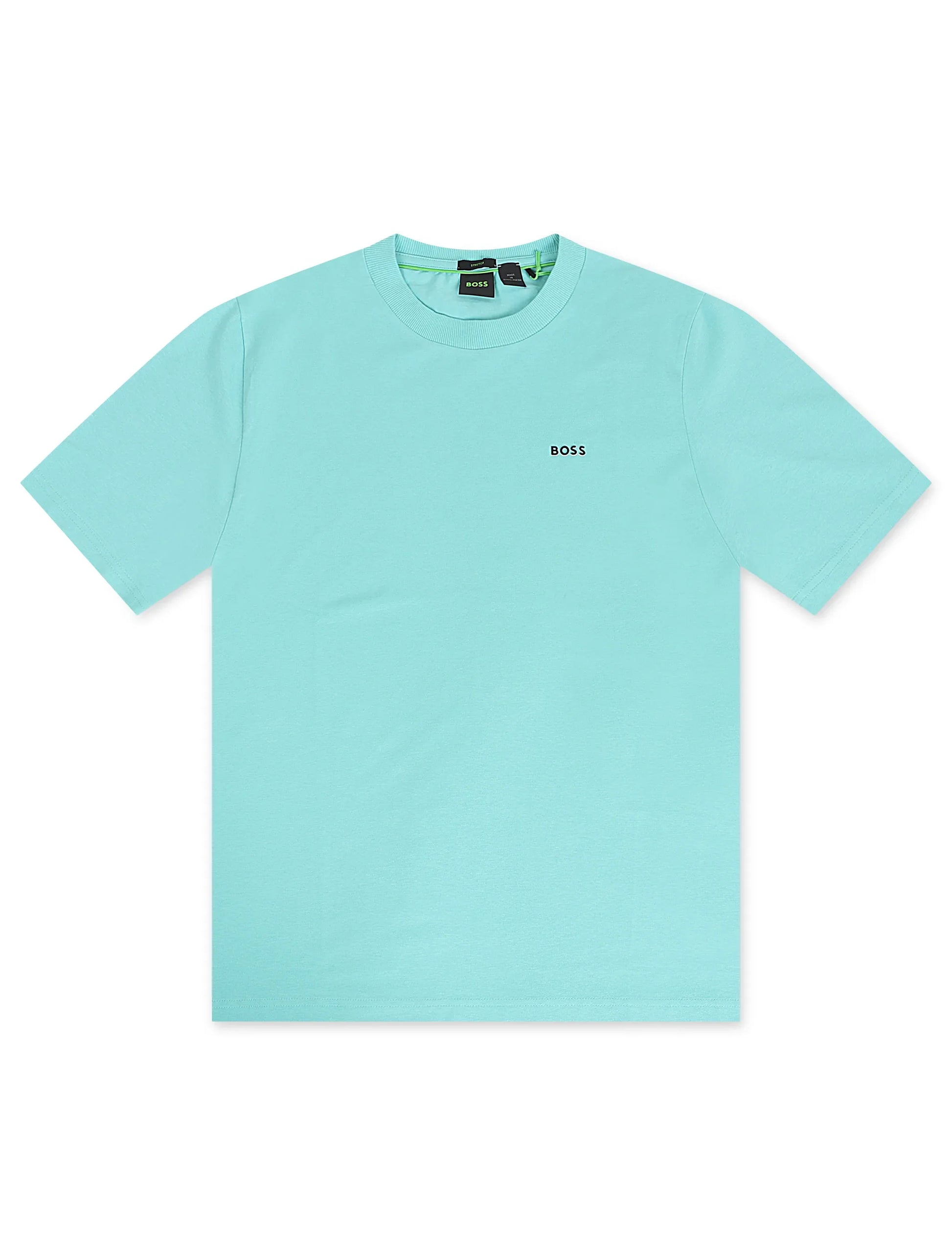 Boss Green Contrast Logo Tee - Teal Denim Exchange