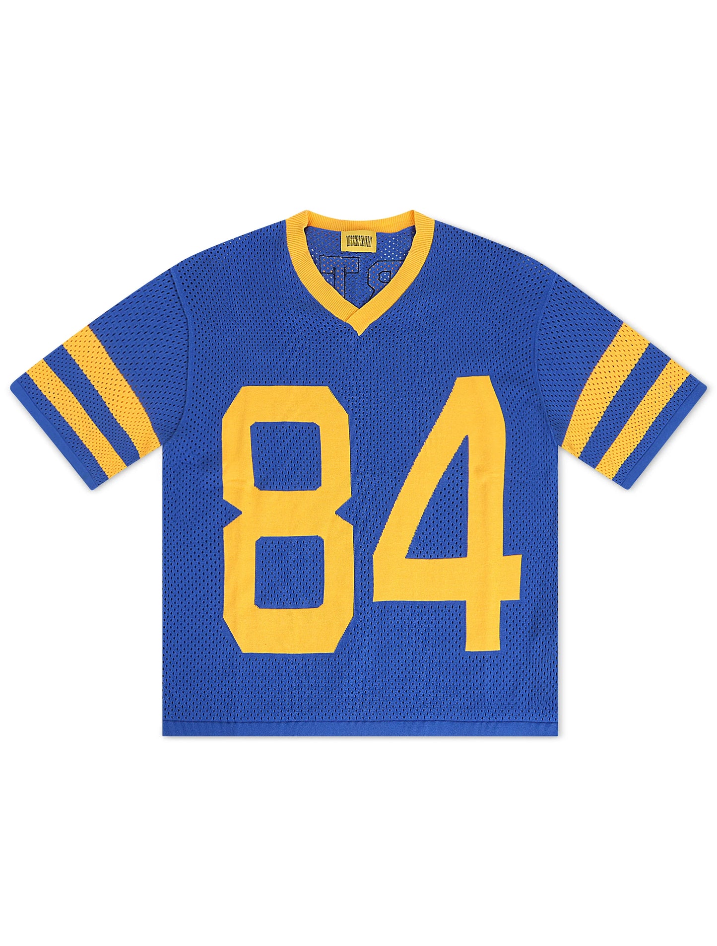 Diet Starts Monday Cropped Knit Jersey - Blue/Yellow Denim Exchange