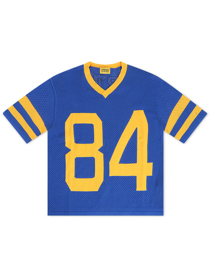 Diet Starts Monday Cropped Knit Jersey - Blue/Yellow Denim Exchange