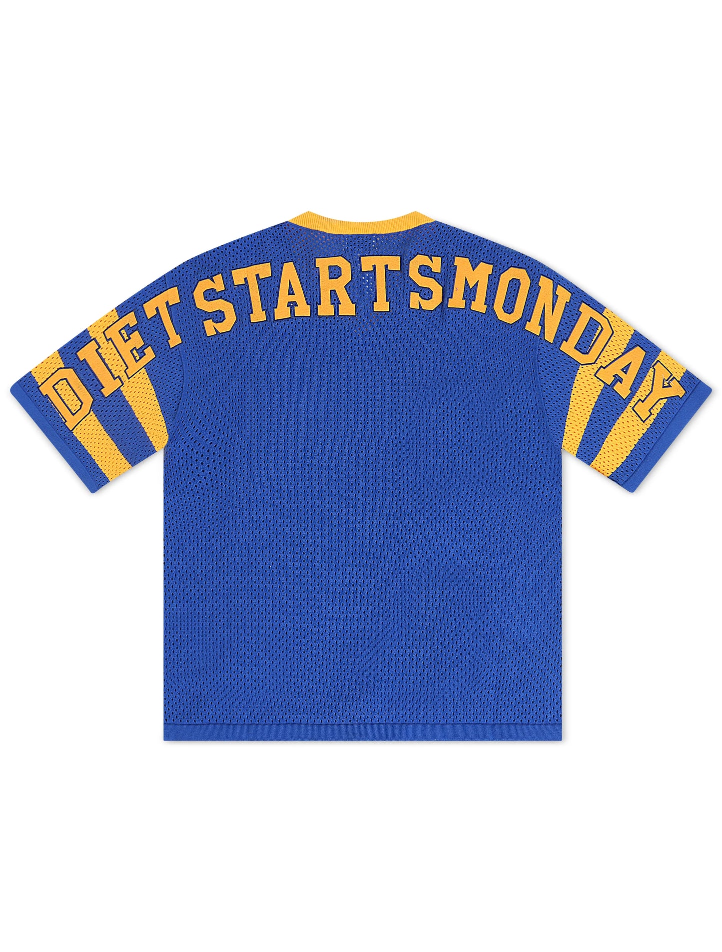 Diet Starts Monday Cropped Knit Jersey - Blue/Yellow Denim Exchange