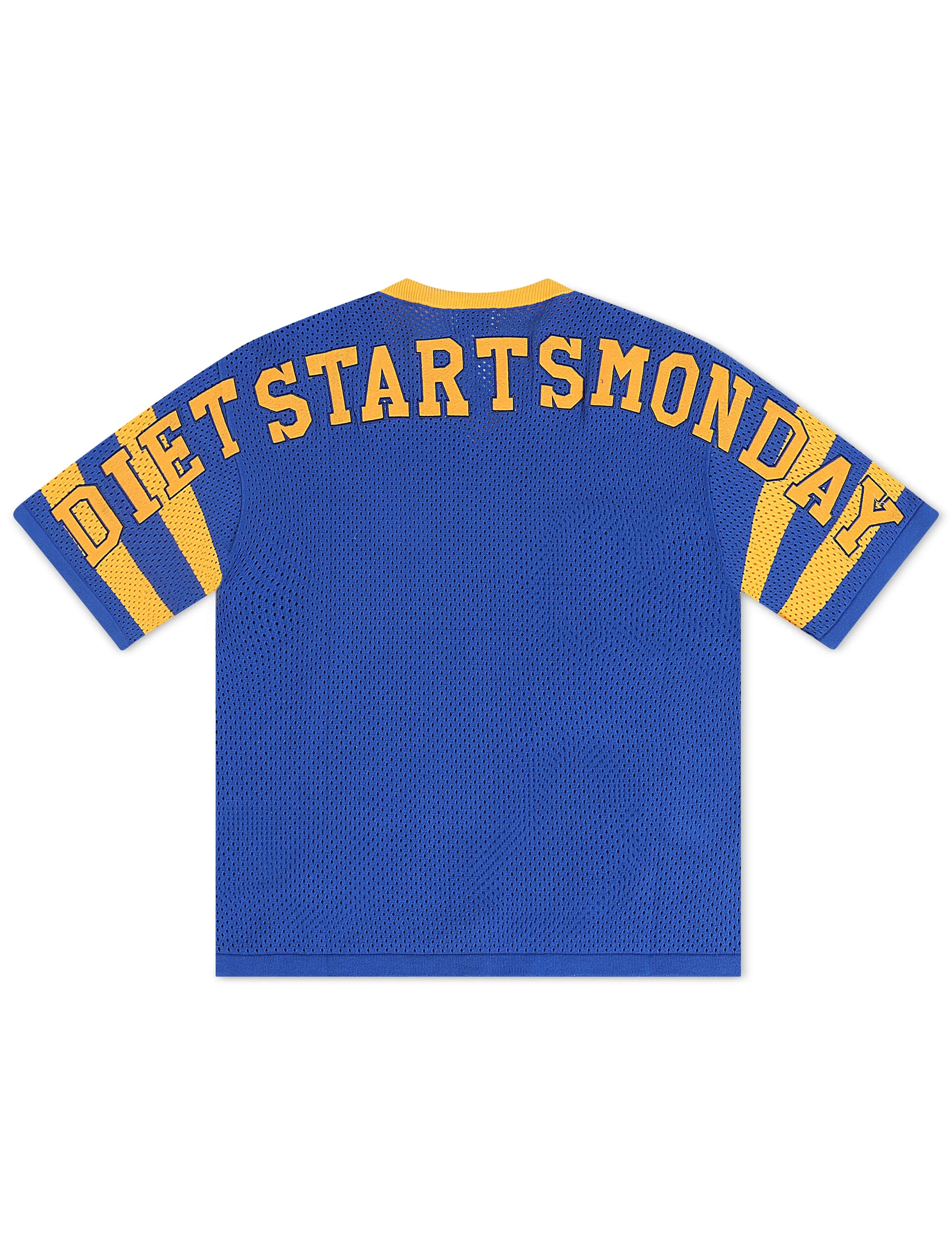 Diet Starts Monday Cropped Knit Jersey - Blue/Yellow Denim Exchange