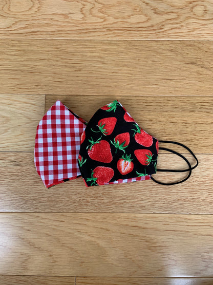 Berry Good / Red Gingham Reversible Mask Retrolicious