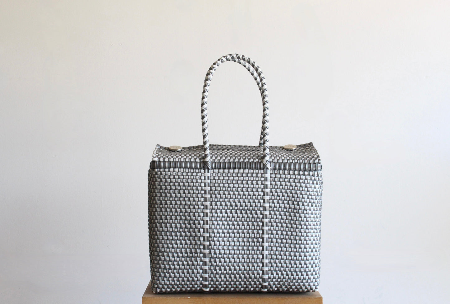 Silver and White Medium Handbag by MexiMexi MexiMexi