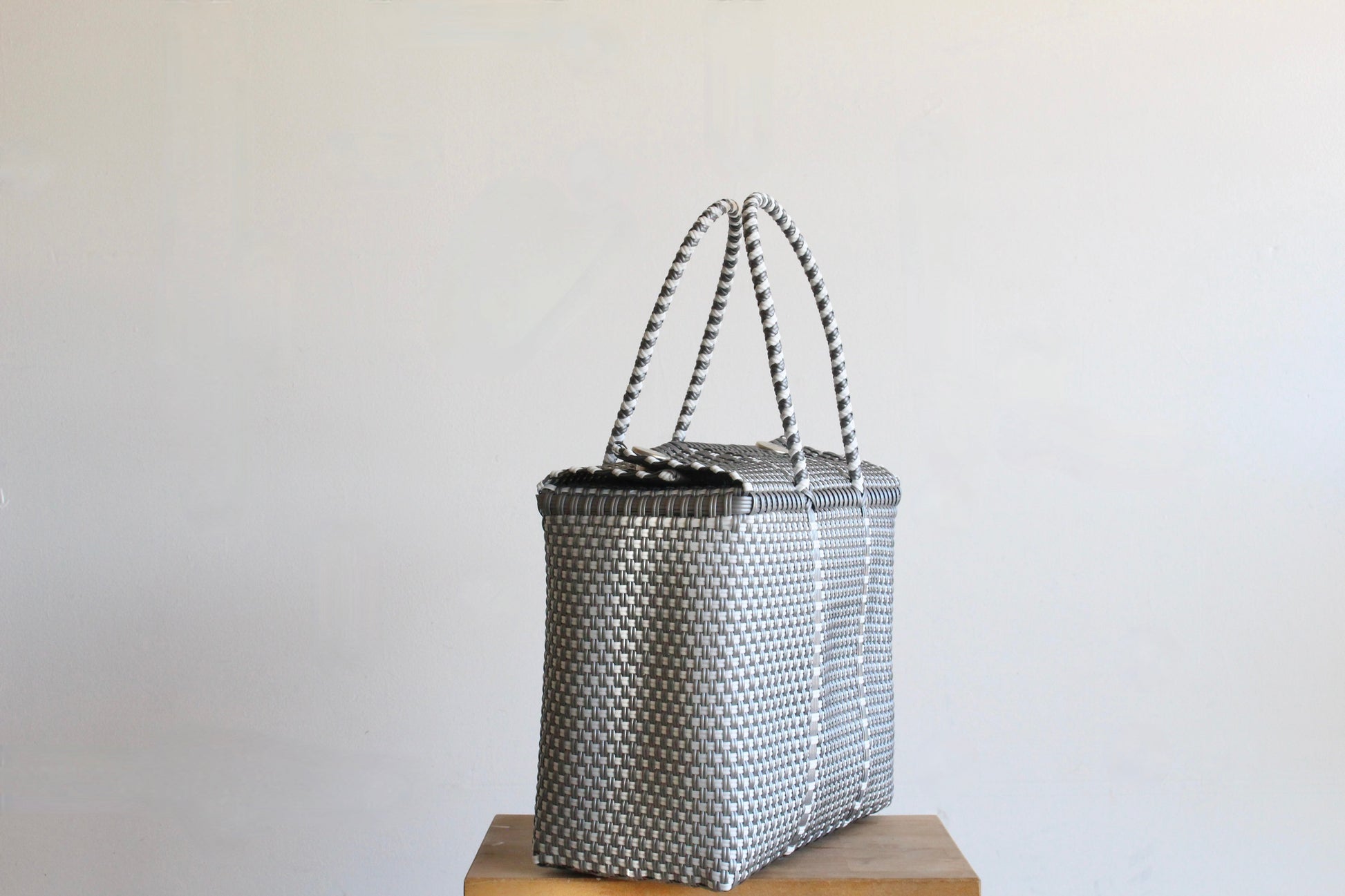 Silver and White Medium Handbag by MexiMexi MexiMexi