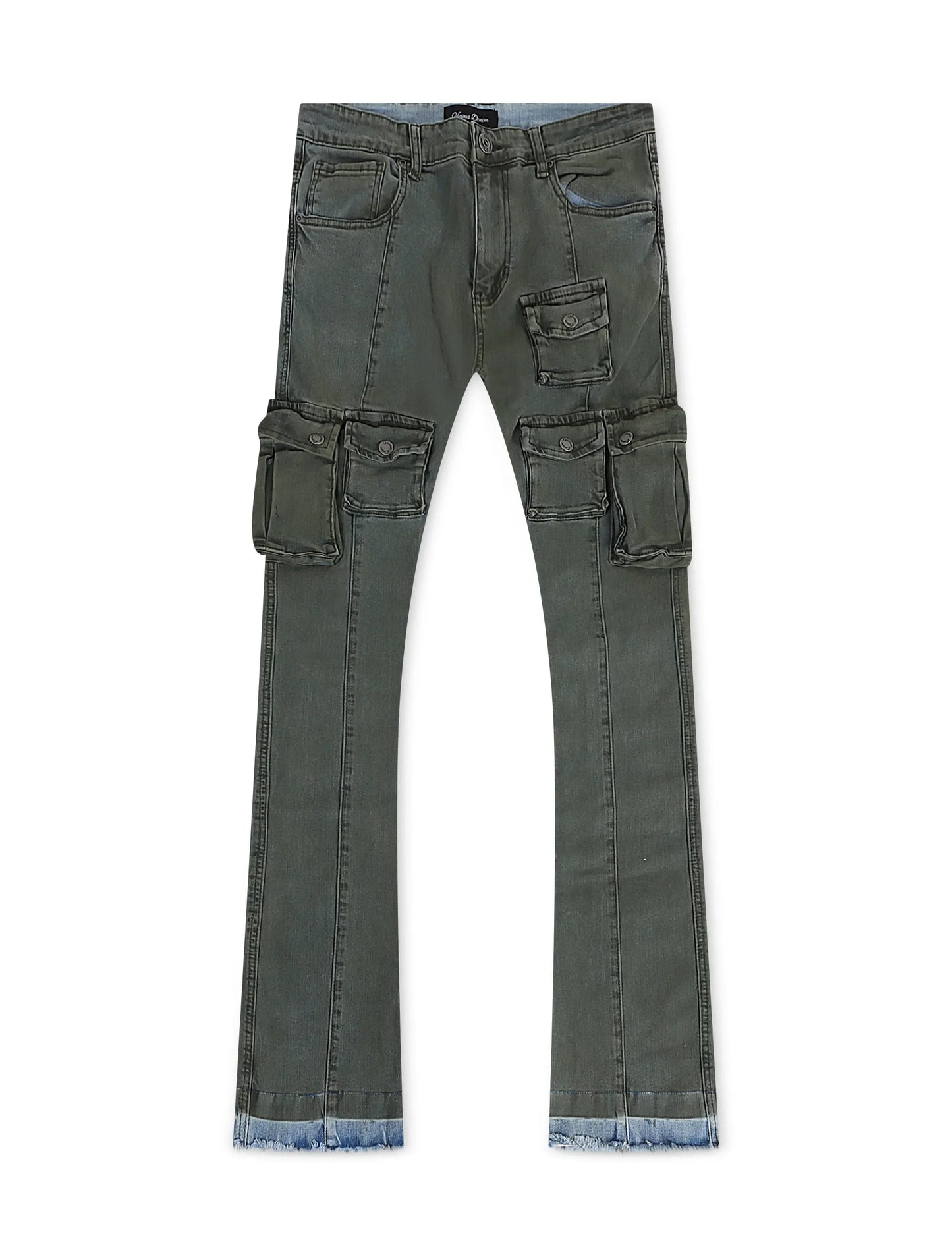 Vicious Denim Cargo Stacked Jeans - Olive Denim Exchange