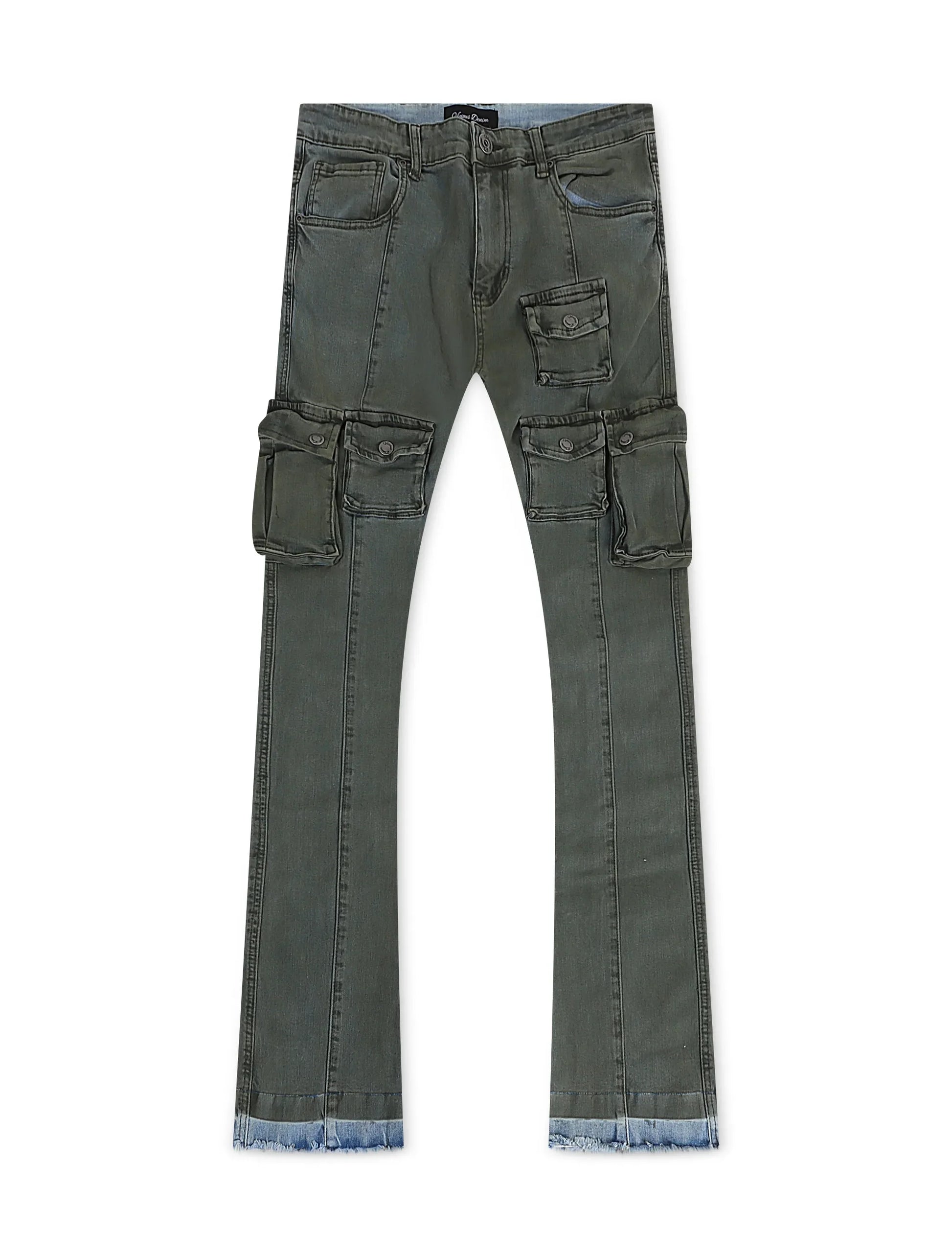 Vicious Denim Cargo Stacked Jeans - Olive Denim Exchange