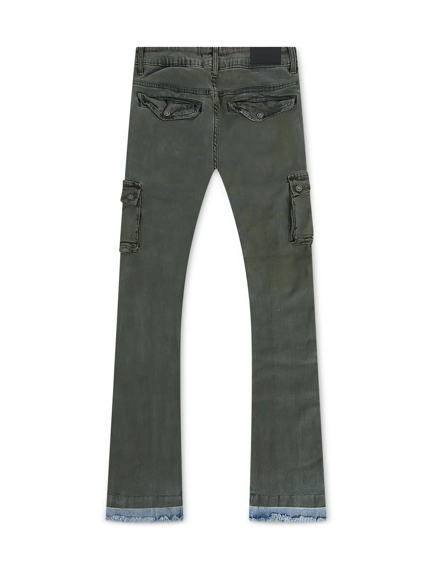 Vicious Denim Cargo Stacked Jeans - Olive Denim Exchange