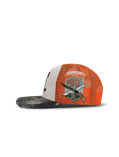 GasNYC Gas Season Trucker Hat -Cream/Orange Denim Exchange